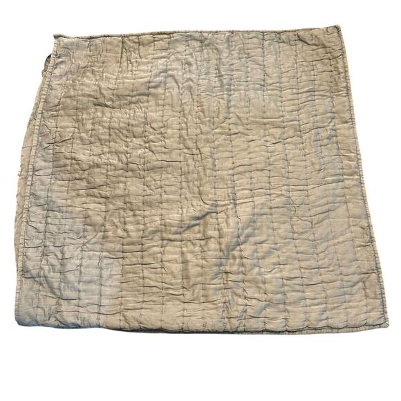 Pottery Barn Silk Front Gray Channel Stitch‎ Euro Sham Square Pillow Case 26” - Picture 1 of 10